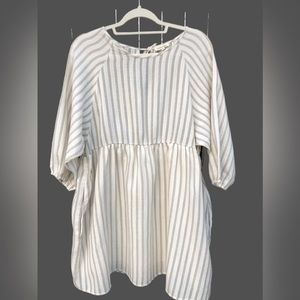 COTTON BLEU Womens Dress Small Flowy Lined Cream Light Grey